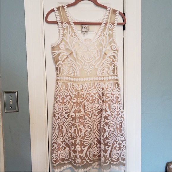 Elegant Cream Lace Dress - Picture 5 of 10